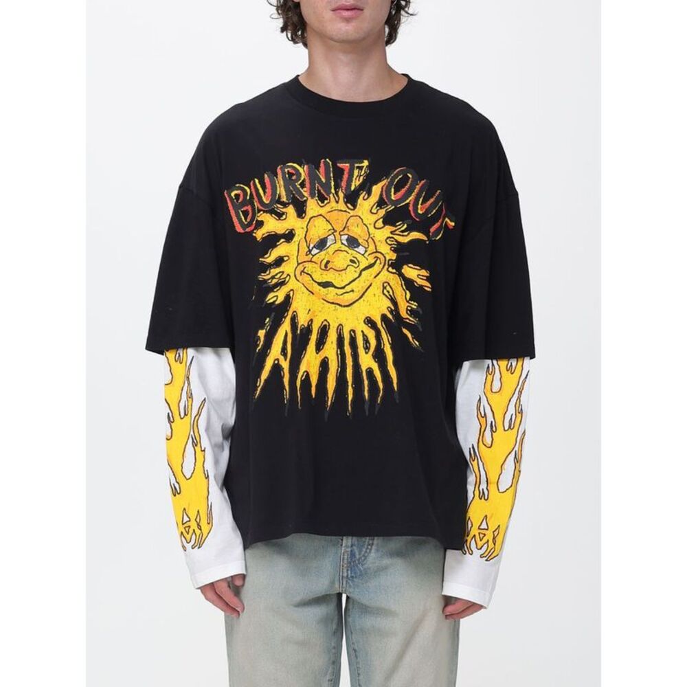 Amiri Men Amiri Graffiti Print Long-Sleeved Cotton T-Shirt